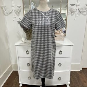 Draper James Collection Sequin Shift Gingham Plaid Dress Sz 6 Holidays Formal
